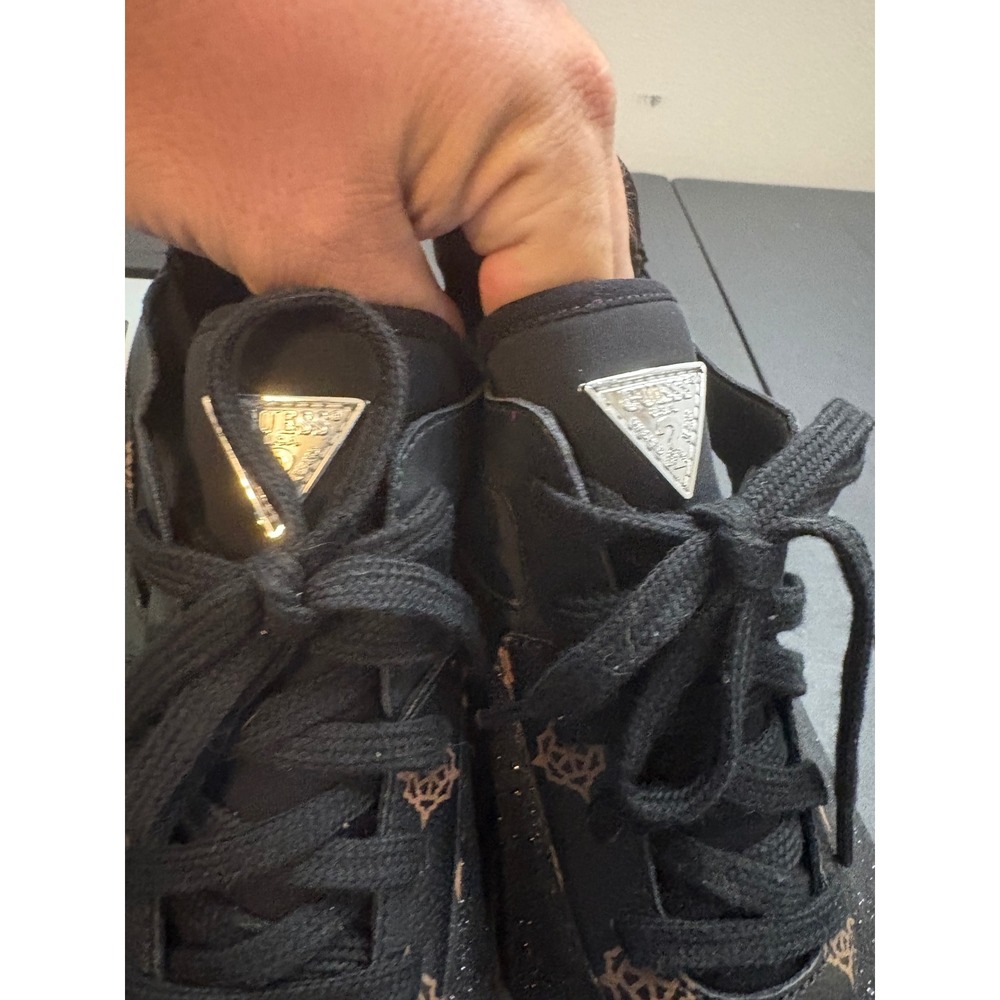 GUESS Lirah Black Glitter Logo Platform Sneakers Womens 10M GWLIRAH Trainer - Picture 6 of 7
